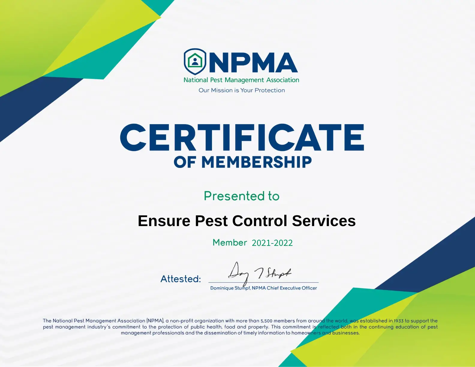 NPMA Certifications in Pest Control - Ensure