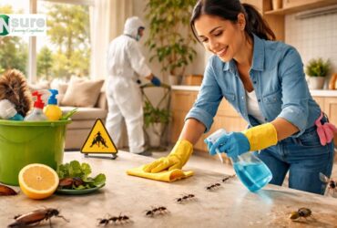 Spring cleaning in Dubai home to prevent ants, flies, and termites.